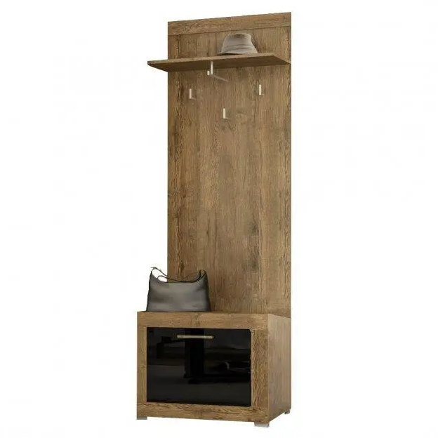 Вішак Парма 68 Меблі-сервіс Дуб Апріл Чорний лак, фото 1