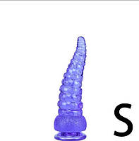 Ділдо "Восьминіг" анальний плаг розмір S (15,3см*3,4см) на присосці, Бузковий