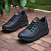 Чоловічі шкіряні кросівки (натуральна шкіра) чорні демісезонні для чоловіків на весну осінь, розміри 40-45, фото 2