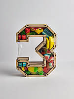 Вражаючий подарунок у вигляді желейного набору "Цифра 3 Standard" / 21*15*5,5 см / 650-750 грам