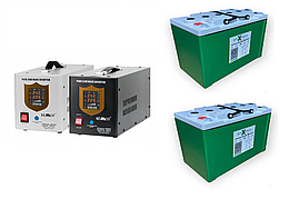 Комплект резервного питания ДБЖ з чистим синусом KEMOT 1500 та акумулятор Hoppecke 110Аг - 2 шт.