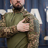 Тактична сорочка Ubacs (Кулір) з кишенями під налокітники хижак (олива), фото 4