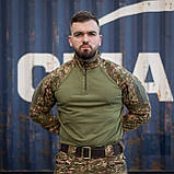 Тактична сорочка Ubacs (Кулір) з кишенями під налокітники хижак (олива), фото 8