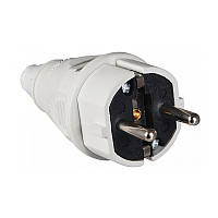 Вилка переносна АСКО-УКРЕМ 16А/2 (220В) 2Р+РЕ (012) біла (A0080010013)