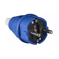 Вилка переносна АСКО-УКРЕМ 16А/2 (220В) 2Р+РЕ (012) синя (A0080010012)
