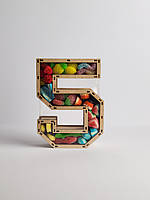 Символічний подарунок у вигляді желейного набору "Цифра 5 Standard" / 21*15*5,5 см / 650-750 грам