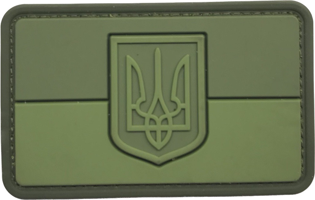 Нашивка прапор України з гербом олива 3d PVC