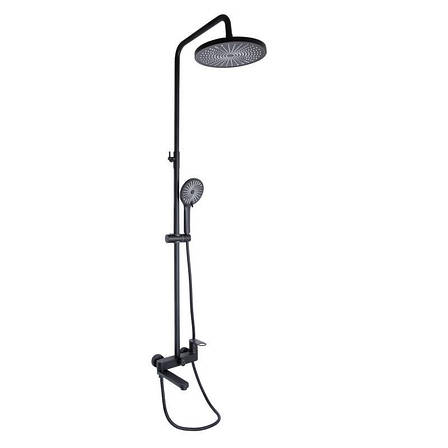 Душова система універсальна Qtap Jay на три споживачі (з виливом) QTJAY111BLM45549 Black Matt, фото 1
