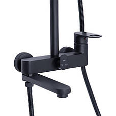 Душова система універсальна Qtap Jay на три споживачі (з виливом) QTJAY111BLM45549 Black Matt, фото 4