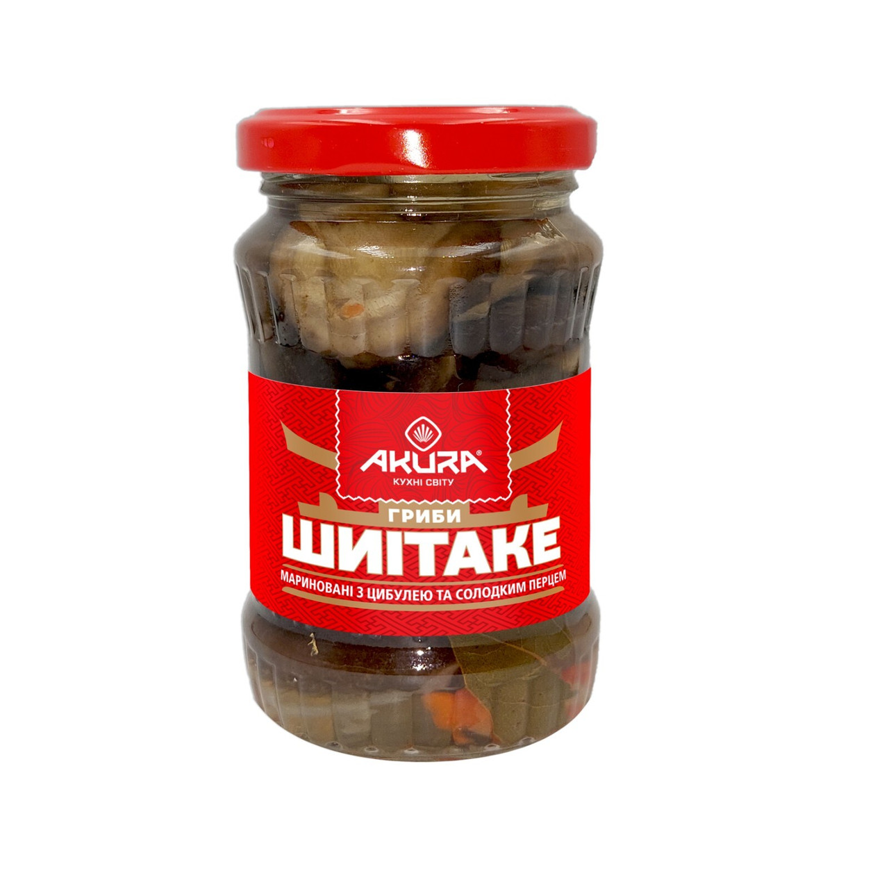 Гриби Шиітаке мариновані ТМ AKURA 180 г, Україна