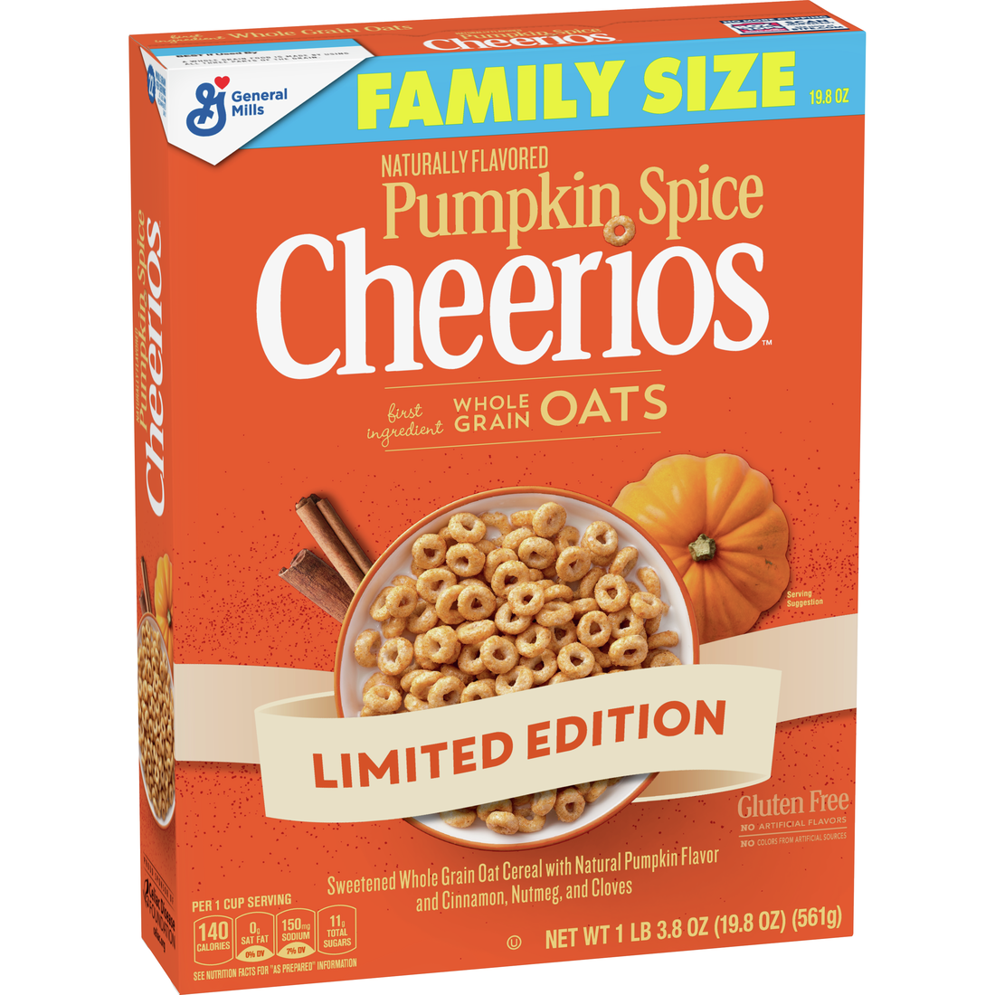 Пластівці Cheerios Pumpkin Spice Gluten Free 524 g (Cрок годности до 29.06.2024г)