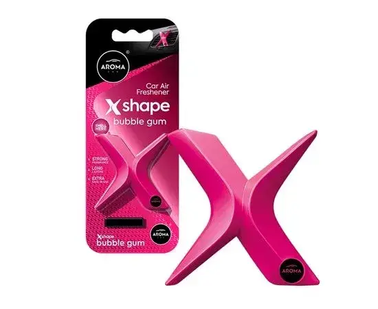 Автомобільний полімерний ароматизатор Aroma Car X Shape - Bubble Gum, фото 1