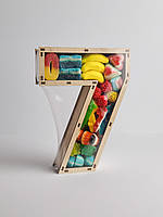 Оригінальний подарунок у вигляді желейного набору "Цифра 7 Standard" / 21*15*5,5 см / 650-750 грам