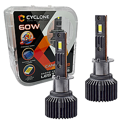 Лампа світлодіодна для фар cyclone led h1 6000k 12000lm 60w type 45 2 шт комплект