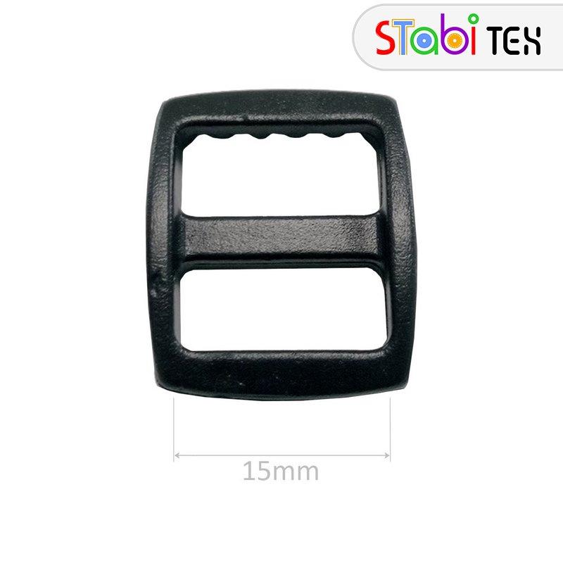 Пряжка пересувка пластикова Дуга 15мм Чорний