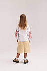 Вишиванка для дівчинки "Орнамент", дитяча блузка вишиванка біла із червоною вишивкою, фото 7