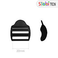 Пряжка затяжка пластикова трищілинна 20мм ZYM-2011 Чорний