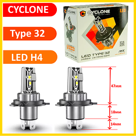 Світлодіодні LED лампи H4 12V Type 32 6000K 4800L пасивне охолодження