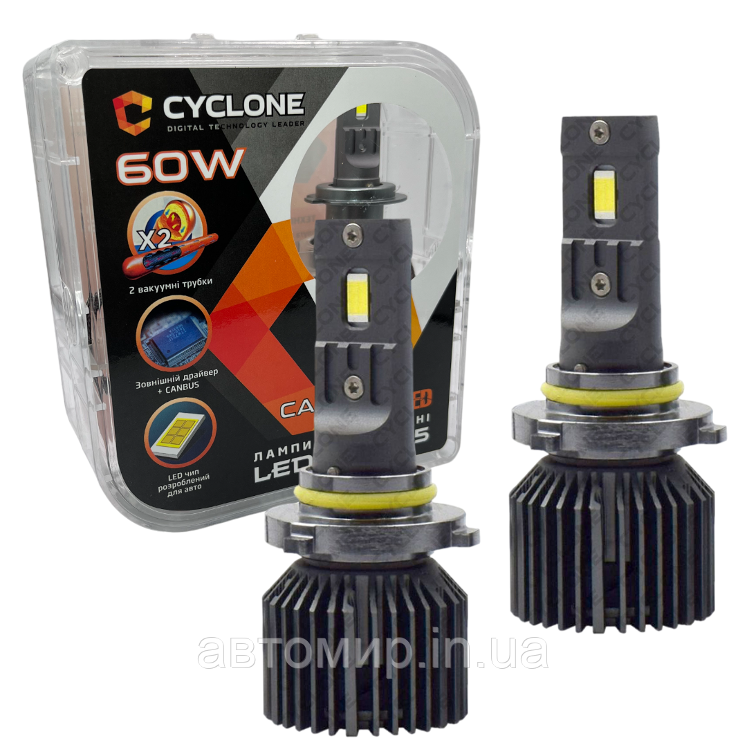 Світлодіодні лампи Cyclone LED 9005 HB3 6000K 12000Lm type 45 CanBus (2 лампи), фото 1
