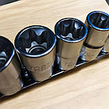 Набір головок TORX 1/2" E10-E24 9 од. (зірка 51) GAAG0901 TOPTUL, фото 2