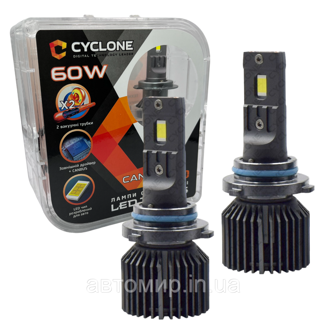 Світлодіодні лампи Cyclone LED 9006 HB4 6000K 12000Lm type 45 CanBus (2 лампи), фото 1