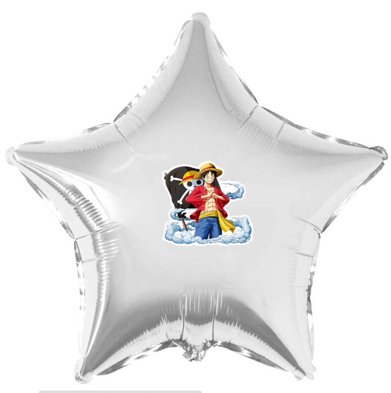 Наклейка на шар "Ван Піс / One Piece Команда солом'яного капелюха"  на кульку 18 дюймів (без кульки)