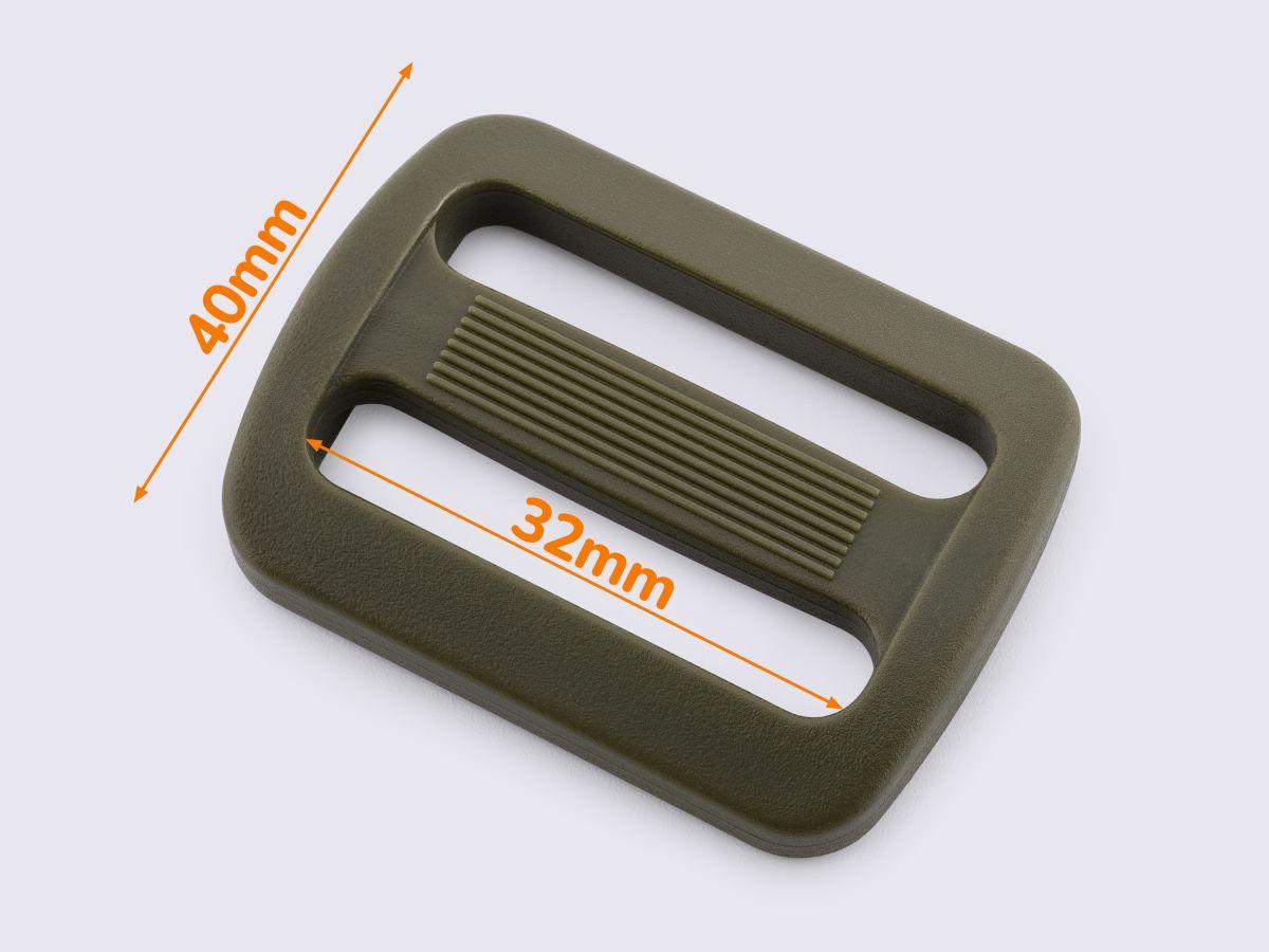 Пряжка перетяжка 32 мм двухщелевая пластиковая хаки НК-028: купить ...