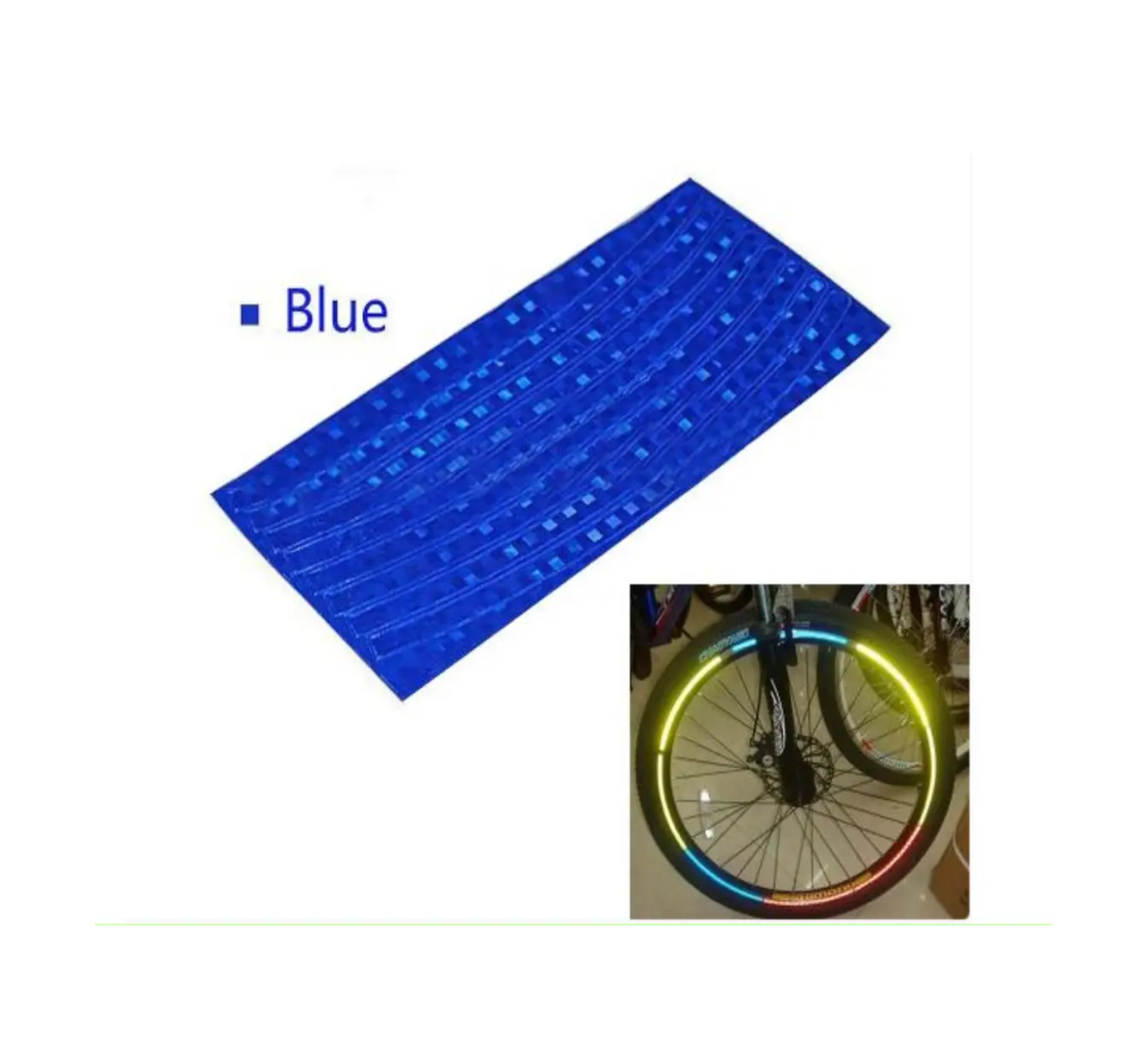 Світловідбивні наклейки на обід колеса 8 шт. на аркуші Синій