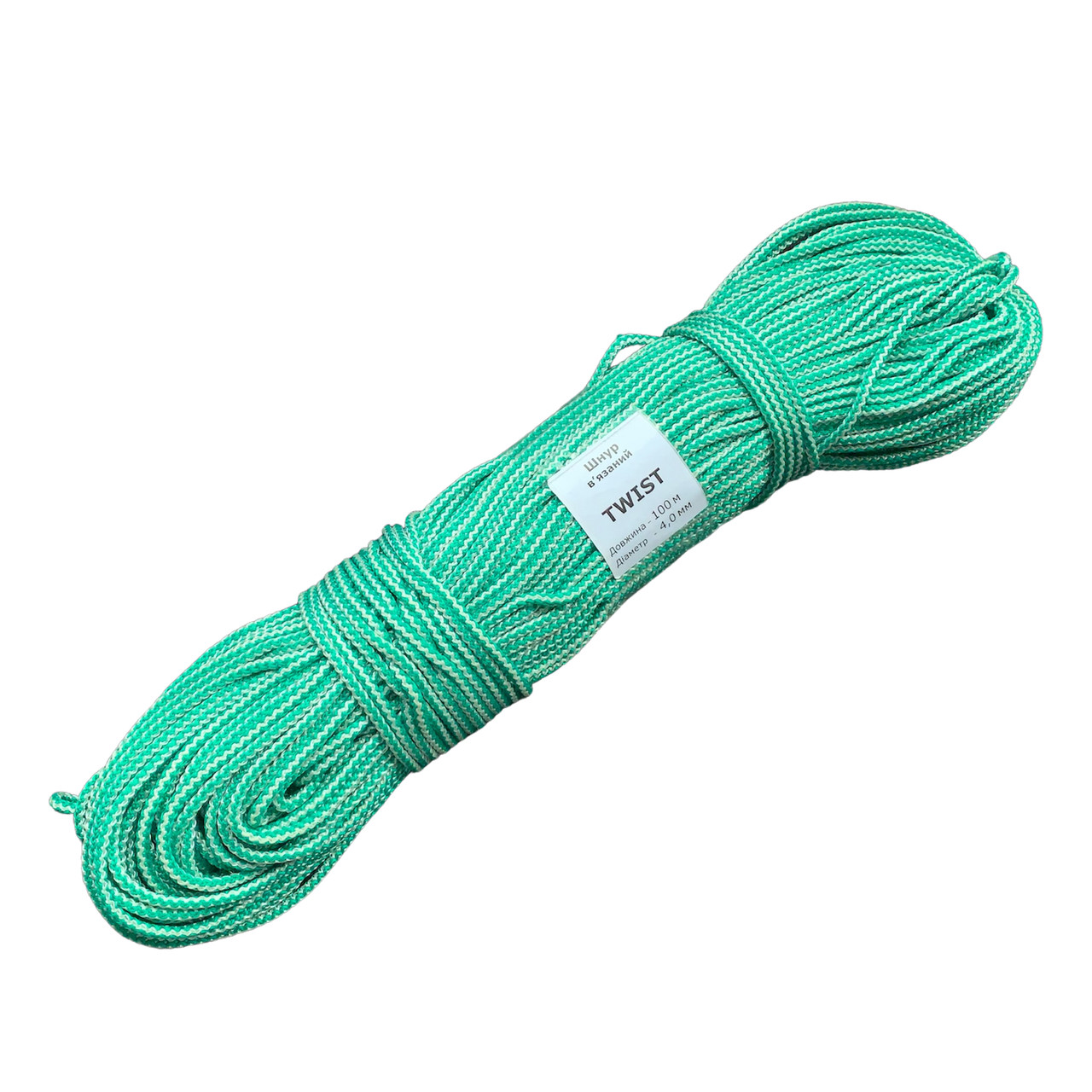 Мотузка кольорова 4 мм 100 метрів в'язана з наповнювачем поліпропілен з наповнювачем
