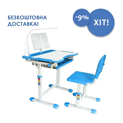 Дитячий комплект Cubby парта та стілець-трансформери Vanda Blue, фото 1
