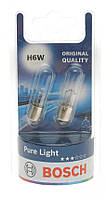 Лампа автомобільна H6W 12V 6W BAX9s Pure Light комплект 2 шт (Bosch 1987301035)
