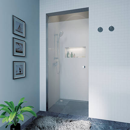 Душові двері Koller Pool QP10 розпашні 195х90 см хром матове скло, фото 1