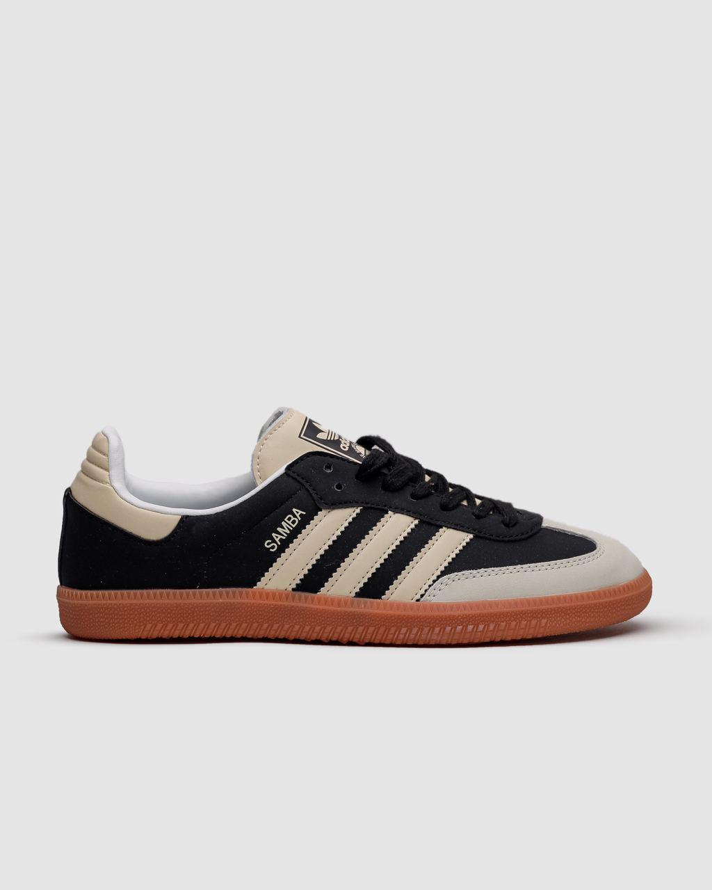 Чоловічі спортивні кросівки Adidas Samba OG Black Wonder White (чорні з білим) стильні кроси 02037 Адідас vkross