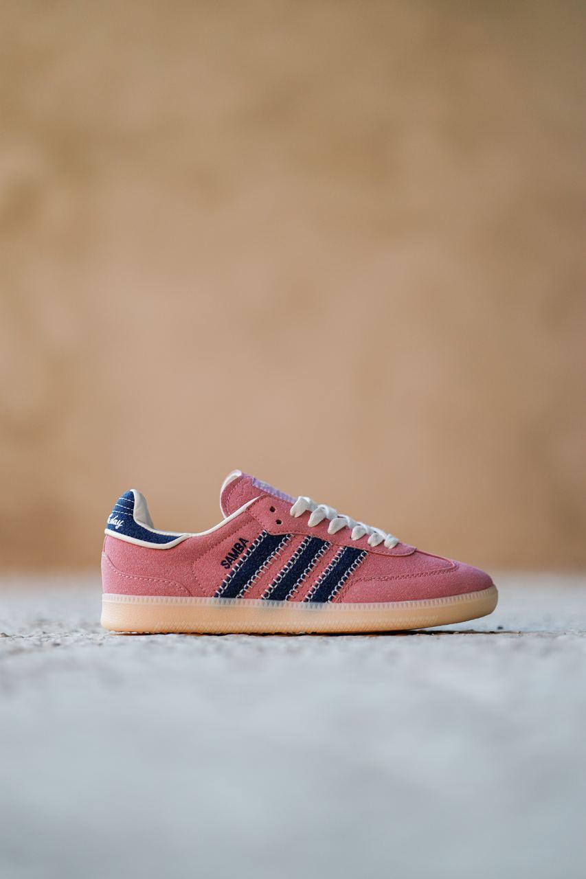 Жіночі спортивні кросівки Adidas Samba OG Notitle PinkBlue (рожеві) повсякденні кроси 02031 Адідас vkross