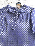 Дитяча нарядна блузка блакитна в горох для дівчинки, шкільні блузки, фото 5