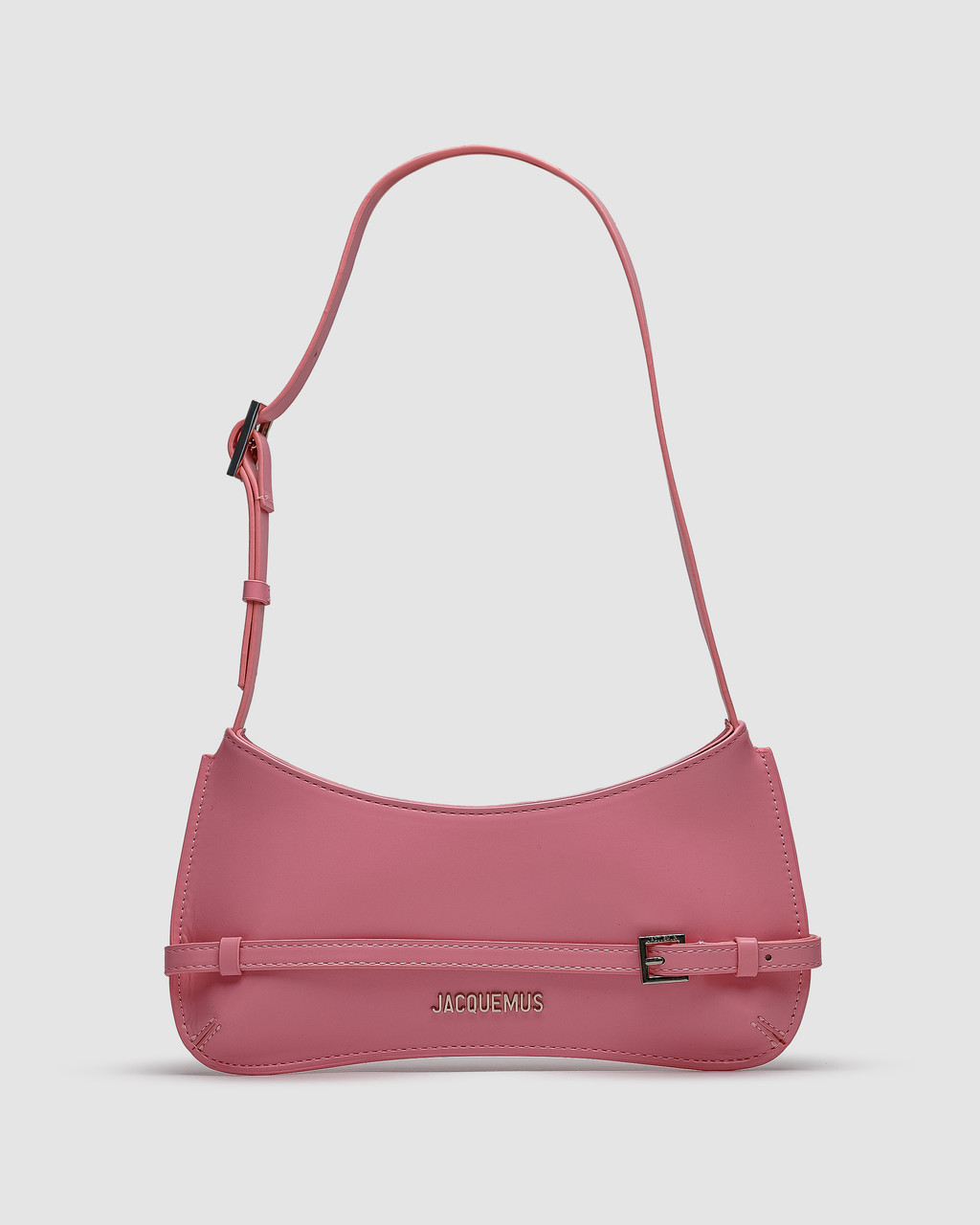 Жіноча сумка Jacquemus Le Bisou Ceinture Leather Shoulder Bag in Pink (рожева) гарна сумочка KIS99423 vkross
