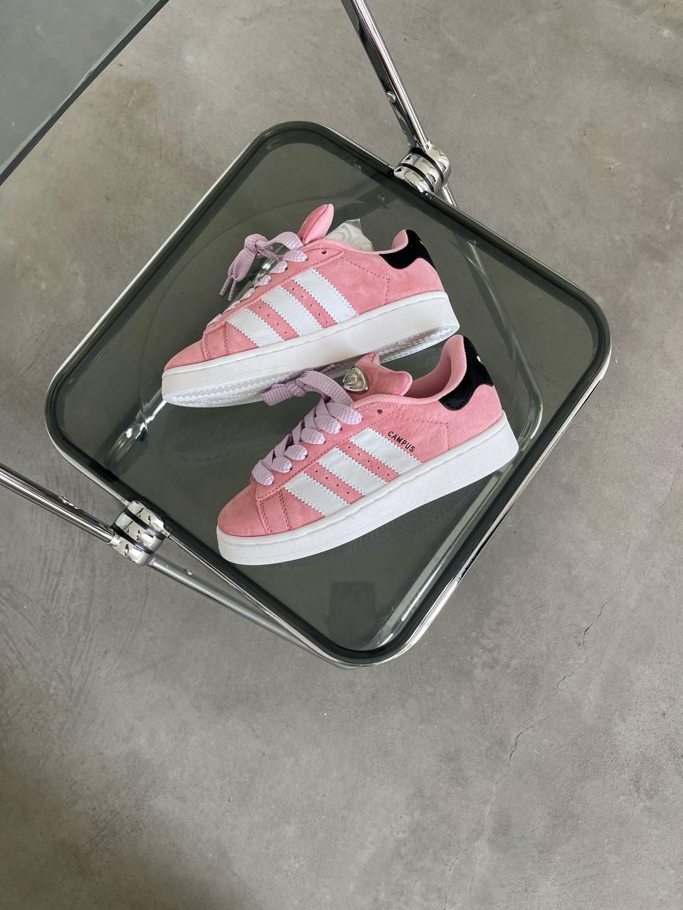 Жіночі демісезонні кросівки Adidas Campus OOS Premium Pink (рожеві з білим) спортивні А00150 Адідас vkross
