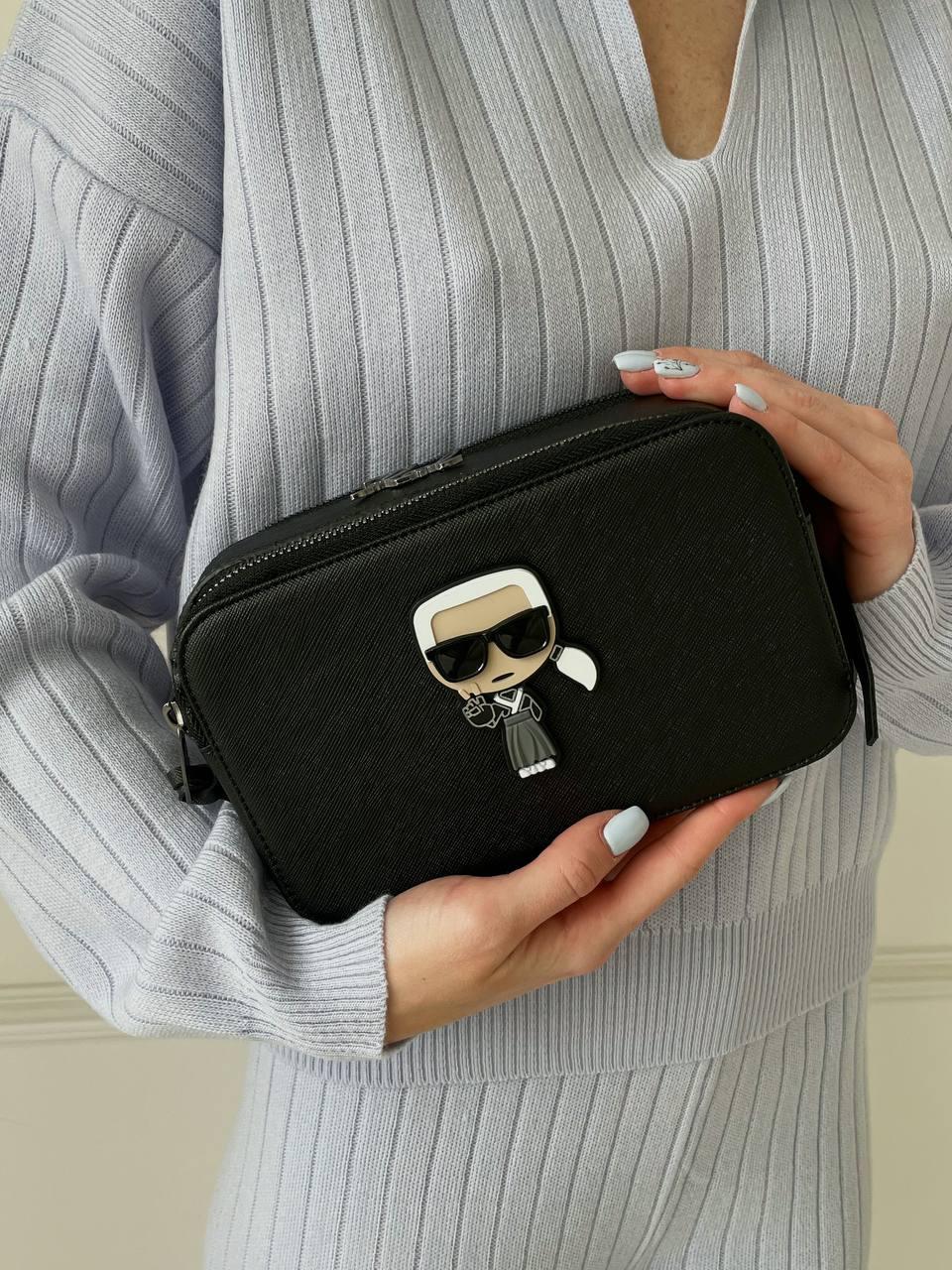 Жіноча сумка Karl Lagerfeld II (чорна) гарна містка сумочка 1504 vkross