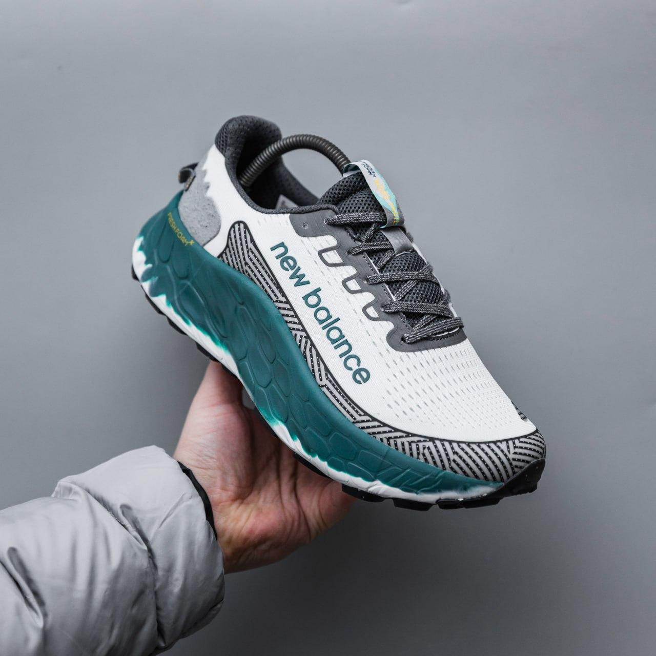 Жіночі демісезонні кросівки New Balance More Trail v3 (білі з бірюзою) спортивні стильні кроси 2590 НБ vkross