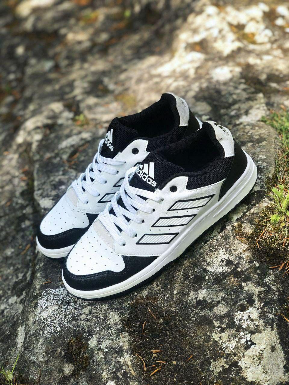 Чоловічі демісезонні кросівки Adidas Gametalker White Carbon Black (біло-чорні) стильні кроси 7451 Адідас vkross, фото 1