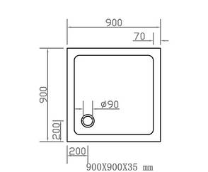 VOLLE COMPUESTO піддон 90*90*3,5см квадратний Арт. 4487.12909007, фото 2