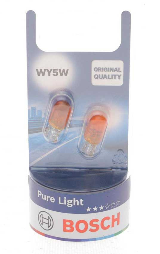 Лампа автомобильная WY5W 12V 5W W2.1x9.5d Pure Light без цоколя желтая ...