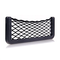 Кишеня-сіточка/утримувач для дрібниць в автомобіль на липучці, 14,5*7,5 см (чорний)