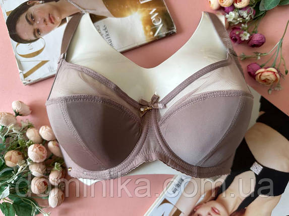 90С Бюстгальтер з напівпоролоном та сіточкою Lanny Mode пудра, фото 1