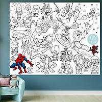 Розмальовка Герої / Амонг Ас, Марвел Мега велика розмальовка набір з фломастерами 120х150 см