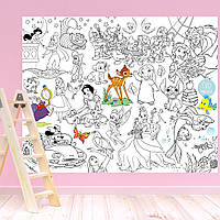 Розмальовка Дісней / Disney Мега велика розмальовка набір з фломастерами 120х150 см