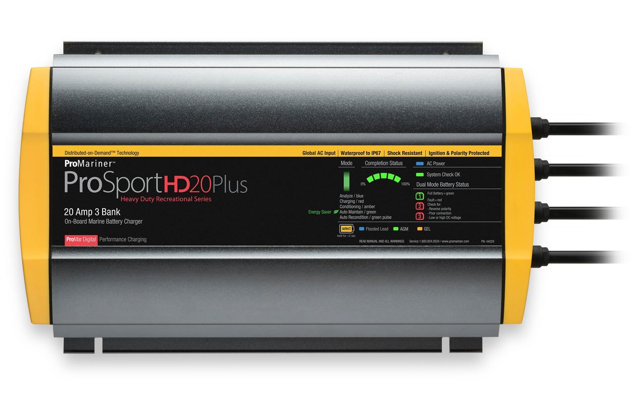 Зарядний пристрій для човна ProMariner ProSportHD20Plus Global 20Amp 3Bank 12/24/36V (44029)