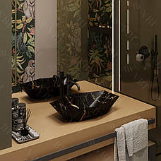 Умивальник (раковина) VBI VENEZIA S MARBLE BLACK MATT накладний, фото 4