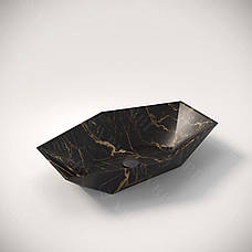 Умивальник (раковина) VBI VENEZIA S MARBLE BLACK MATT накладний, фото 6