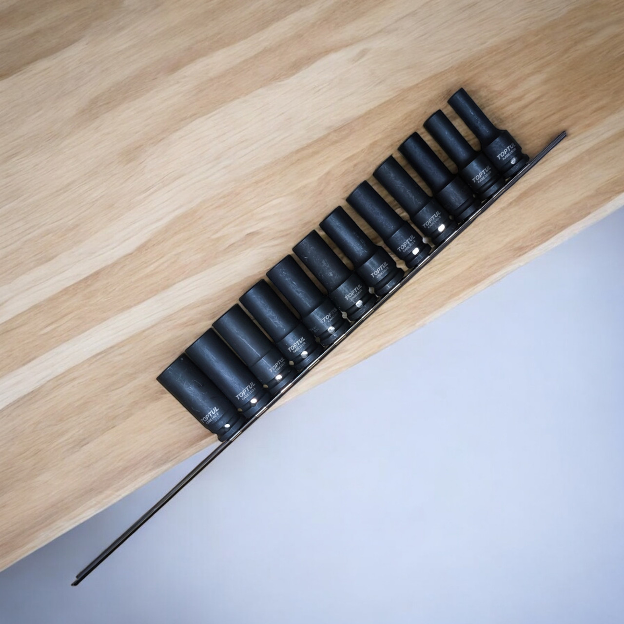 Haбop ударных длинных головок 1/2" 12 ед. 8,10,12 ~19,21,22 мм (на планке) GAAQ1614D TOPTUL